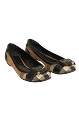 Burberry EU 36 Nova Checks Buckle Detail Ballet Flats 