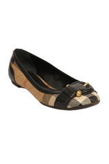 Burberry EU 36 Nova Checks Buckle Detail Ballet Flats 