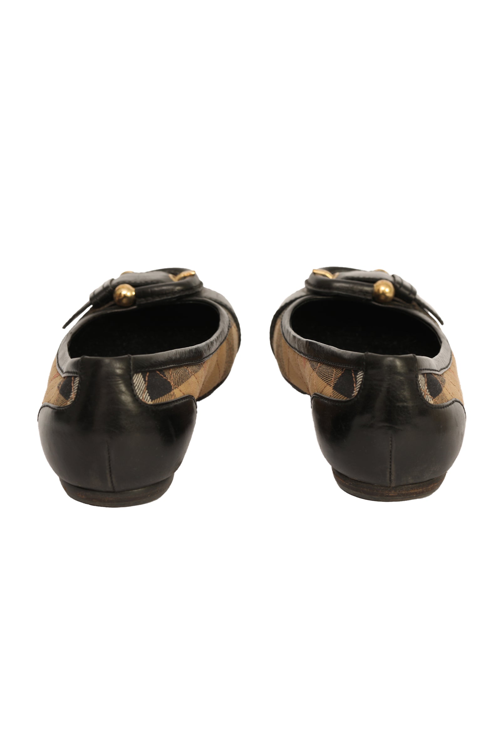Burberry EU 36 Nova Checks Buckle Detail Ballet Flats 