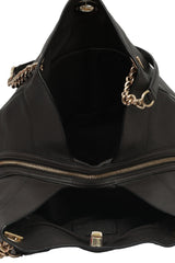 Coach Turnlock Edie Black Leather Shoulder Bag 