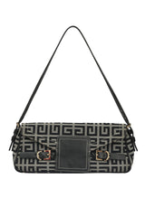 Givenchy Signature Canvas And Leather Flap Baguette Shoulder Bag 