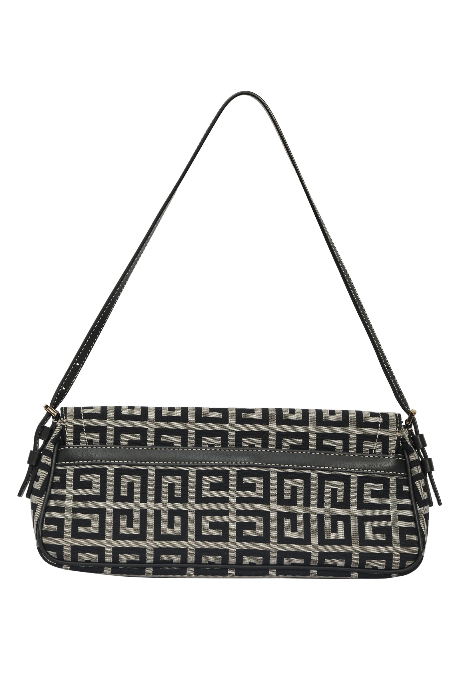 Givenchy Signature Canvas And Leather Flap Baguette Shoulder Bag 