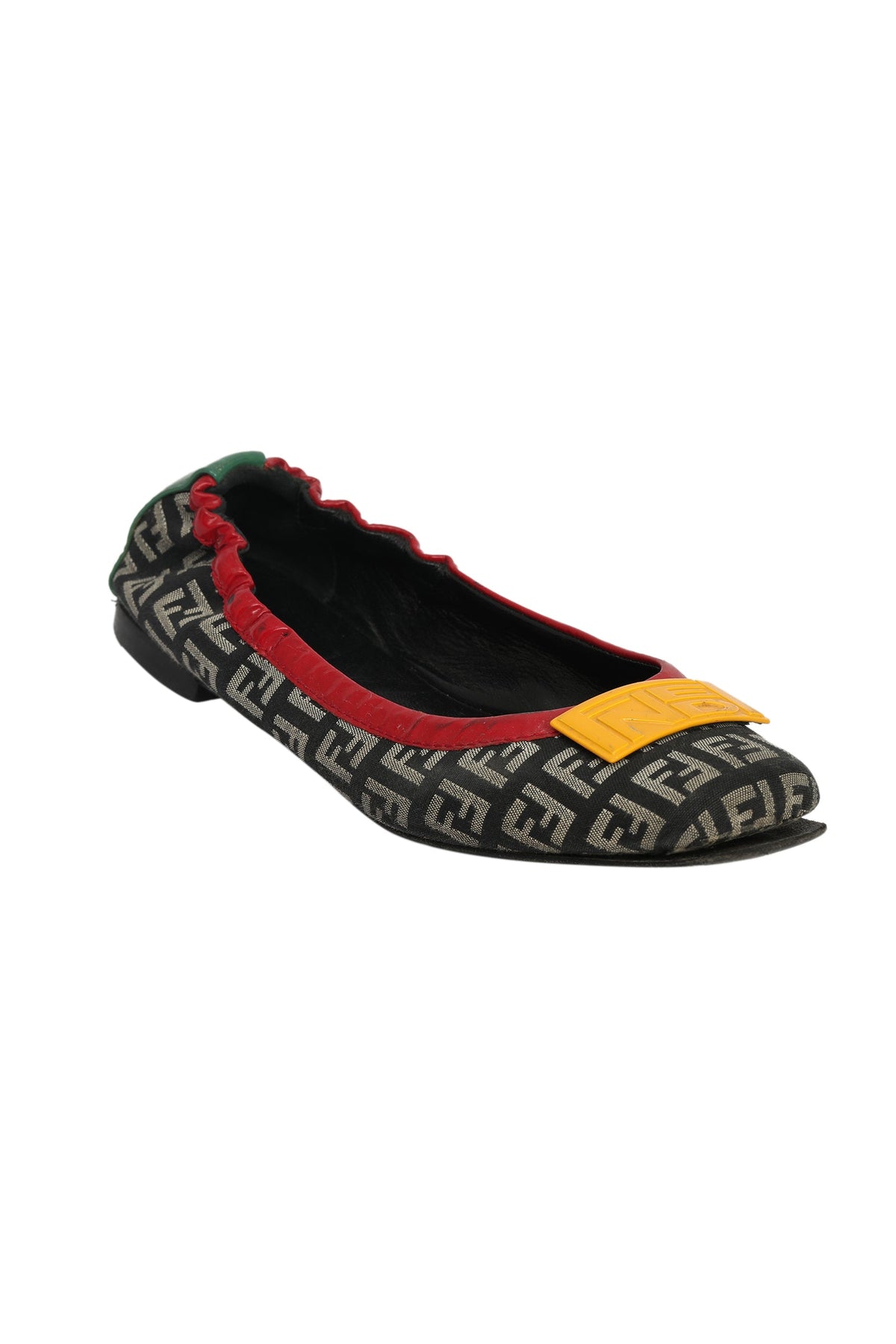 Fendi EU 38.5 Ballet Monogram Black Flats 