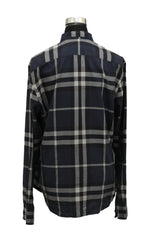Burberry Size M Blue Checkered Shirt 