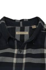 Burberry Size M Blue Checkered Shirt 