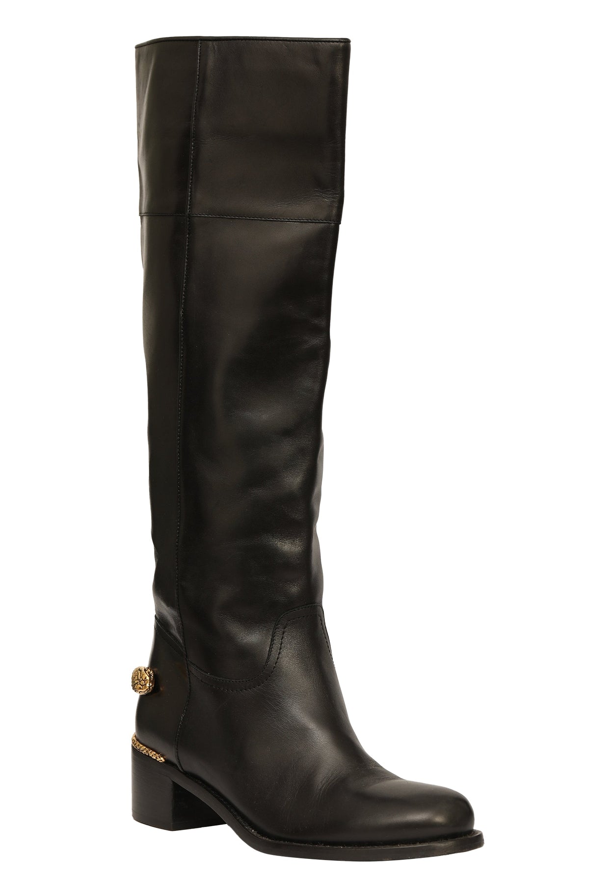 Roberto Cavalli EU 37 Knee High Snake Detail Boots 