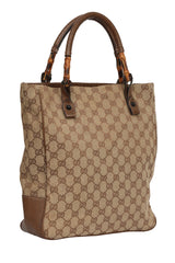 Gucci Gg Monogram Bamboo Handle Tote Bag 