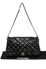 Chanel Black Patent Leather Quilted Single Flap Maxi Classic Bag 