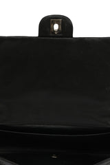 Chanel Black Patent Leather Quilted Single Flap Maxi Classic Bag 