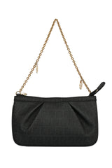 Fendi Black Zucchino Coated Canvas Pochette 