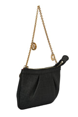 Fendi Black Zucchino Coated Canvas Pochette 