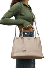 Prada Clay Grey Galleria Tote Bag 