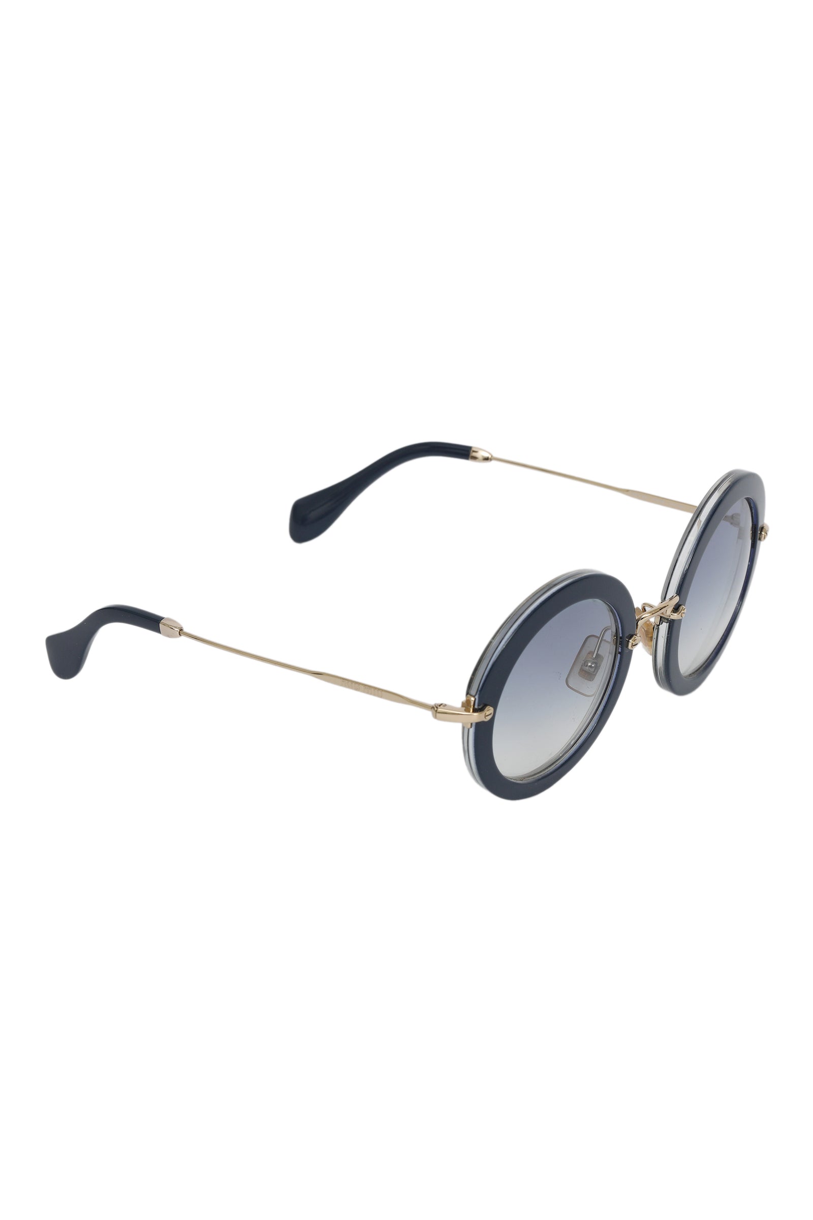 Miu Miu Mu08Rs Blue Round Sunglasses 