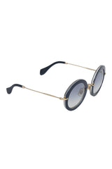 Miu Miu Mu08Rs Blue Round Sunglasses 
