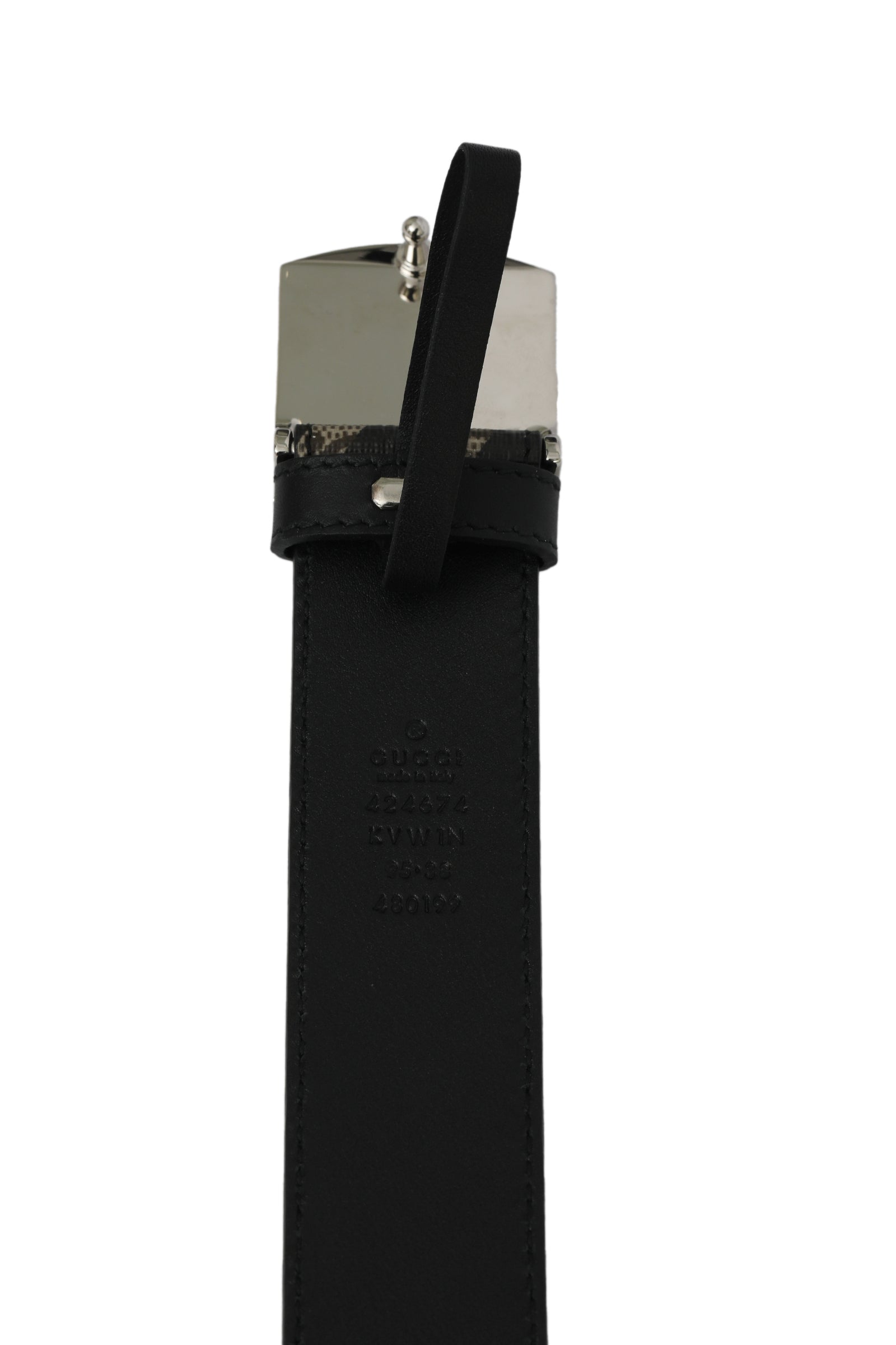 Gucci Gg 38 Inches/ 95 Cms Geometric Black Belt 