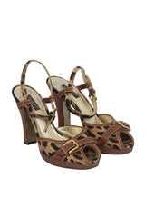 Dolce & Gabbana EU 37 Animal Print Block Heels 