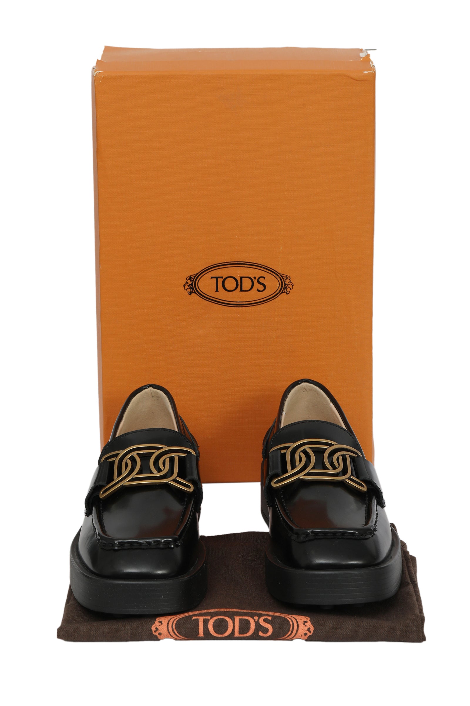 Tod'S EU 36 Logo Plaque Leather Loafers 