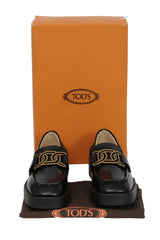 Tod'S EU 36 Logo Plaque Leather Loafers 