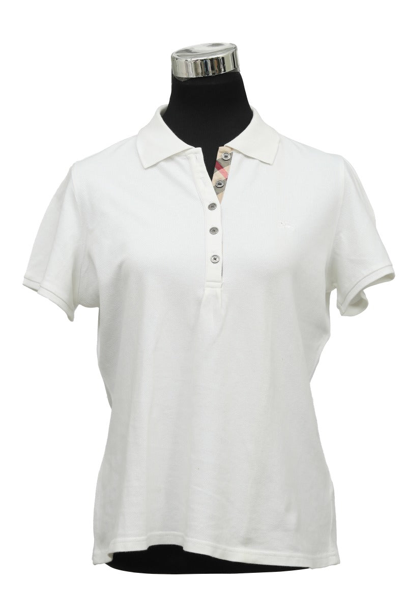 Burberry Size Xl White Polo T Shirt