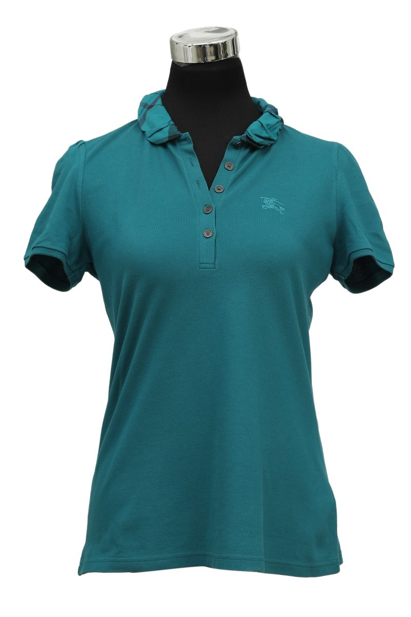 Burberry Size M Ruched Collar Polo T Shirt
