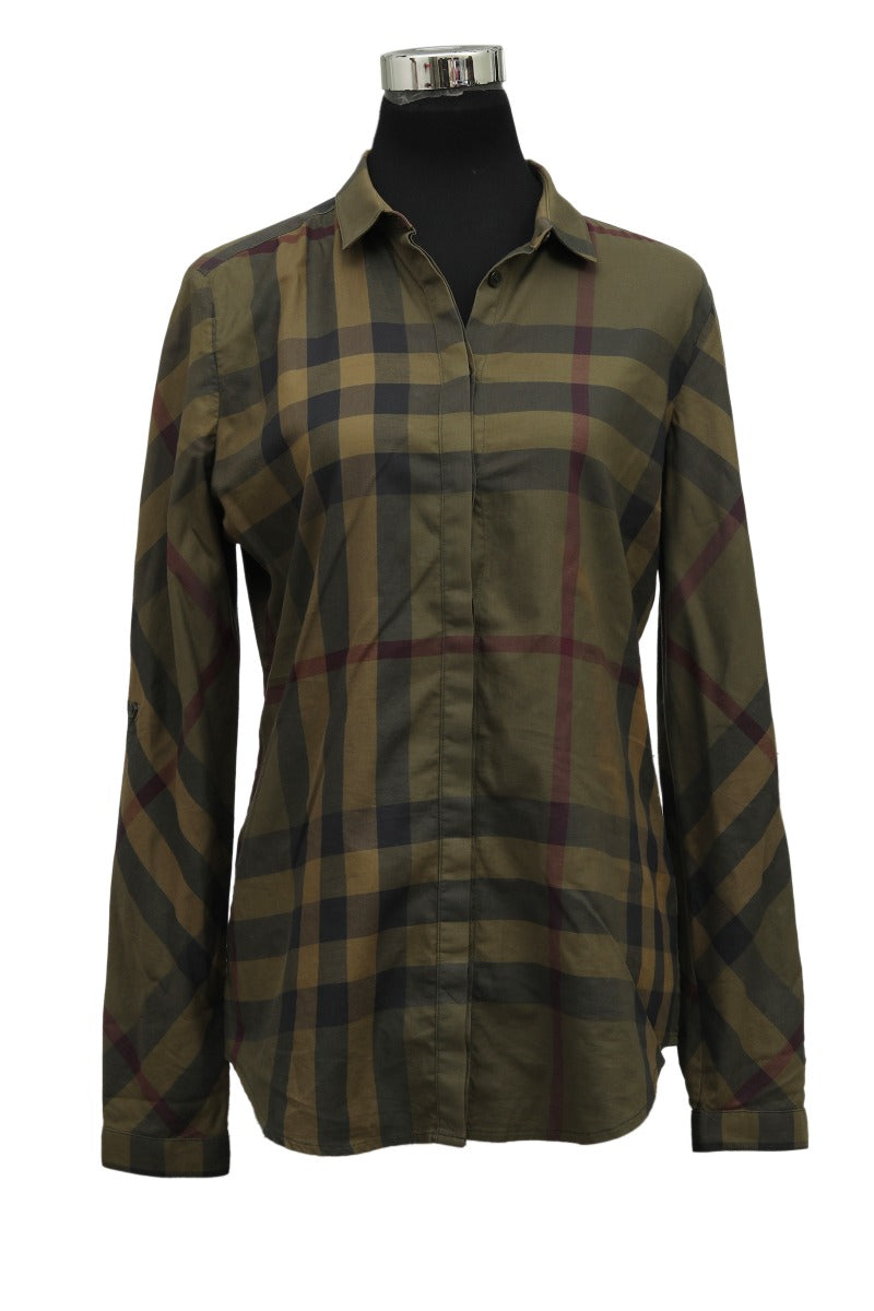 burberry-size-m-green-plaid-shirt