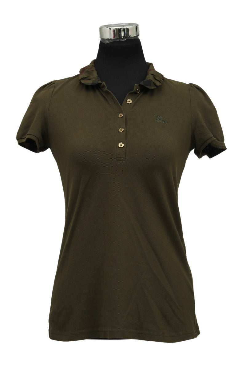 Burberry Size S Military Green Polo T Shirt