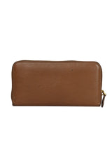 Prada Caramel Saffiano Leather Zip Around Wallet