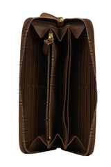 Prada Caramel Saffiano Leather Zip Around Wallet