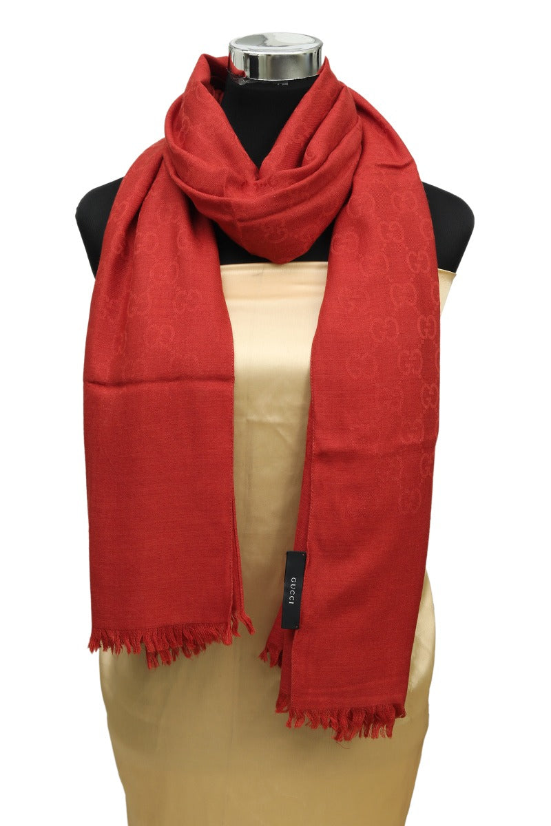 Gucci Gg Monogram Red Stole