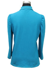 Burberry Brit Size L Blue Ruffled Sleeves T Shirt