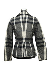 Burberry Size Xs Quilted Peplum Zip Up Jacket