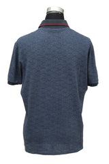 Gucci Size M Gg Monogram Blue Polo T Shirt