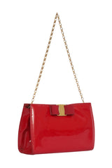 Salvatore Ferragamo Red Patent Vara Bow Chain Bag