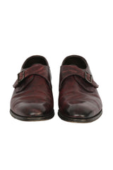 Hugo Boss EU 42.5 Rust Leather Monk Loafers