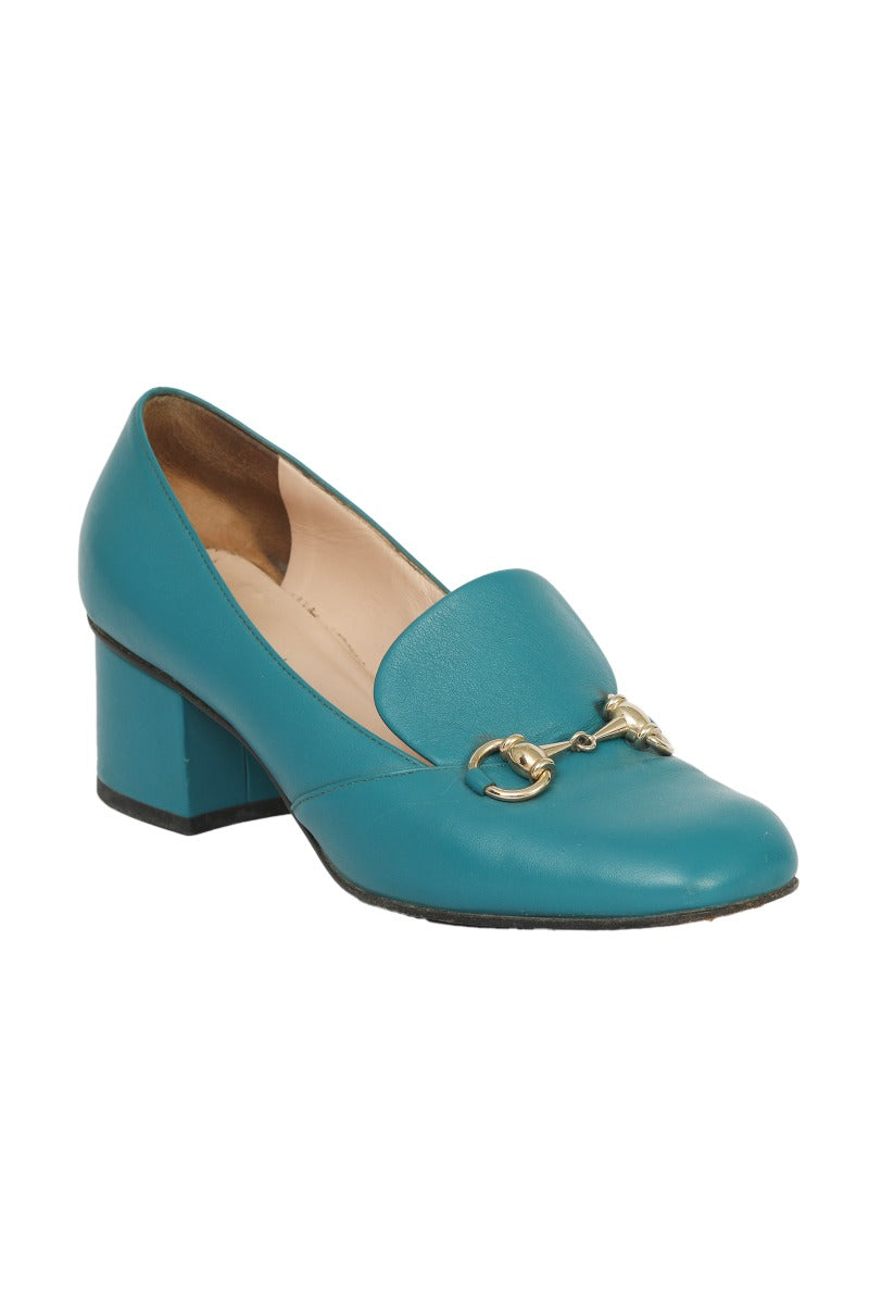 Gucci EU 37 Leather Horsebit Block Heels