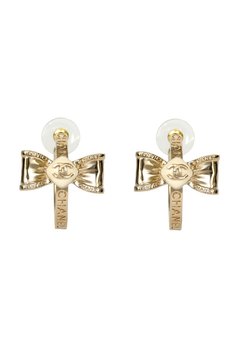 Chanel Bow Hoop Earrings