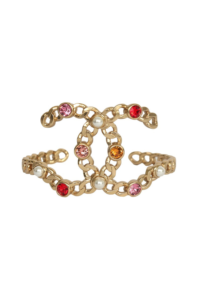 Chanel Pearl & Gem Cuff Bracelet