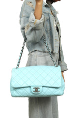 Chanel Classic Blue Single Flap Bag