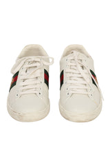 Gucci 10.5 White Web Men'S Sneakers