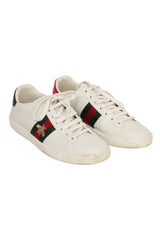 Gucci 10.5 White Web Men'S Sneakers