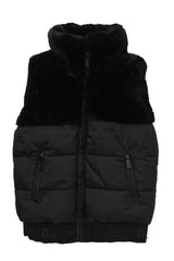 Dkny Kids 8 Years Black Faux Fur Puffer Jacket