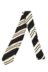 Gucci Black And White Strips Silk Tie