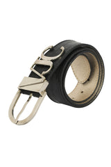 Versace Jeans Couture 36 Inches / 90 Cms Black Vjc Logo Buckle Leather Belt