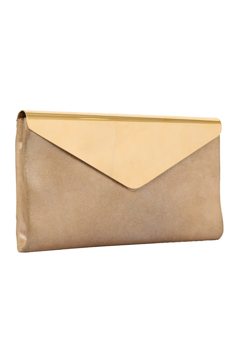 Jimmy Choo Golden Foldover Clutch