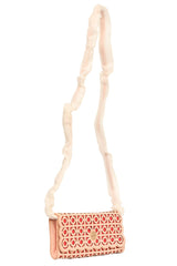 Tory Burch Peach Perforated Sling Bag