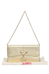 Christian Louboutin Gold Python Riviera Clutch Bag