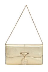 Christian Louboutin Gold Python Riviera Clutch Bag