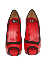 Dolce & Gabbana EU 37 Red Peep Toe Heels