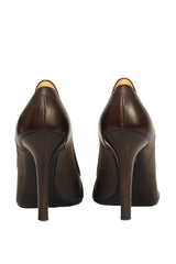 Burberry EU 38 Brown Brogue Peep Toe Heels