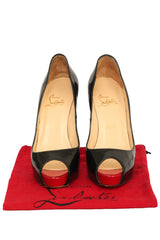 Christian Louboutin EU 36.5 Open Toe Black Pumps